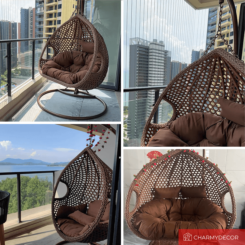 Hanging Rattan Swing Bird Nest Chair CharmyDecor