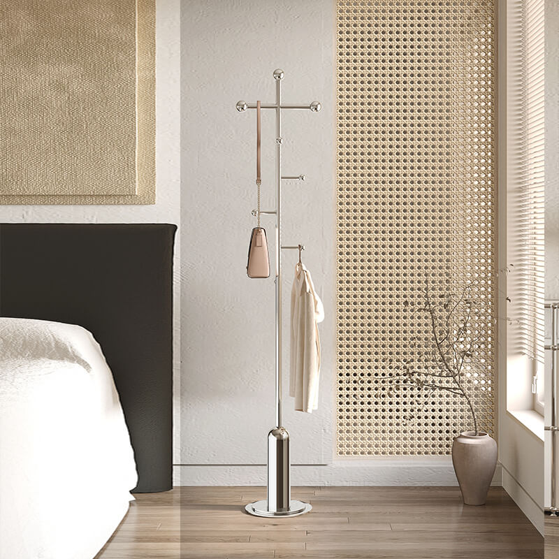 Durable Stainless Steel Coat Rack with 8 Floor Hooks – CharmyDecor