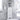 Tall White Bathroom Corner Cabinet with 2 Doors and Adjustable Shelves