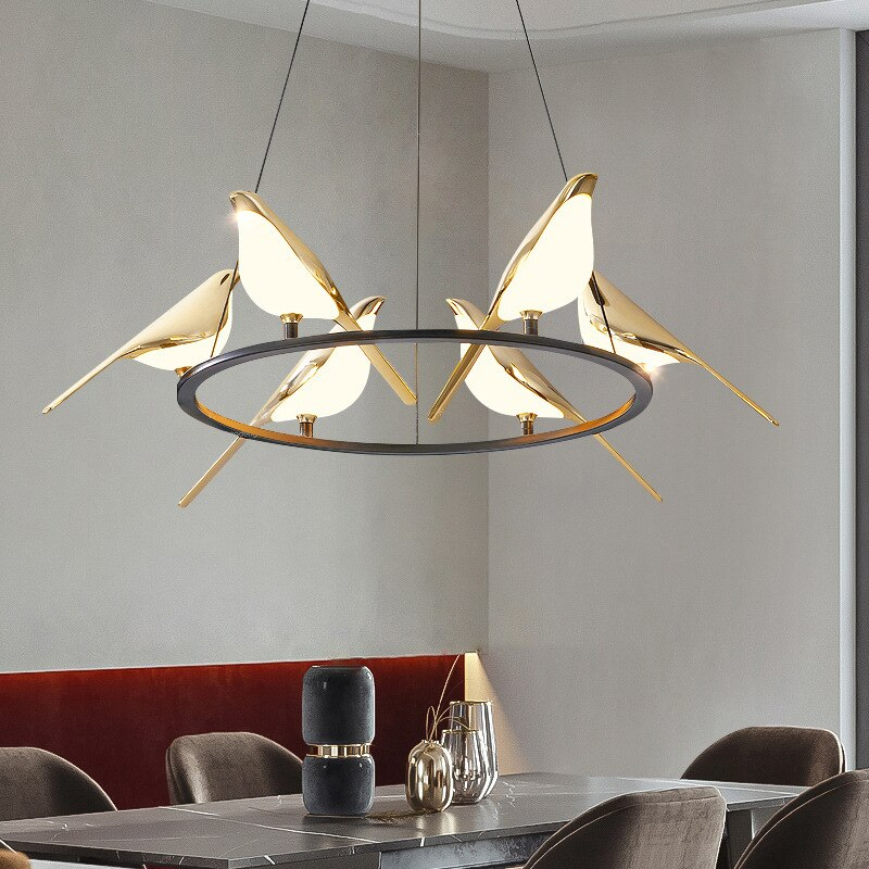 Art Gold Magpie Bird LED Chandelier - CharmyDecor