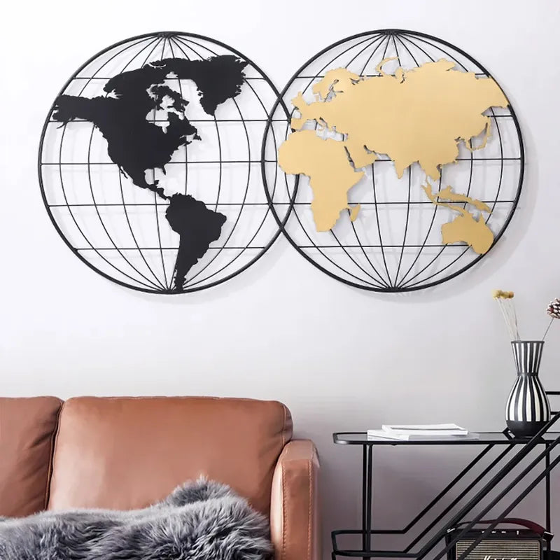 Colorful Metal World Map Art: Canvas Prints, Frames & Posters