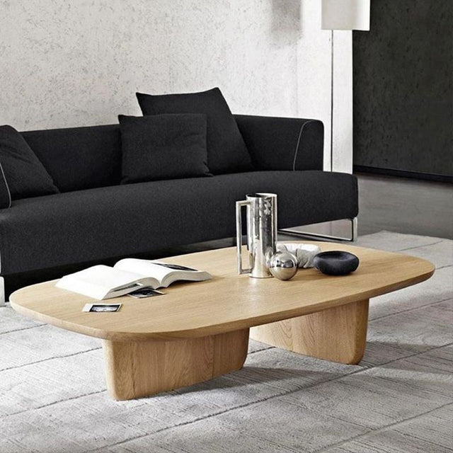 White Stone Top Modern Coffee Table with Ottoman - CharmyDecor