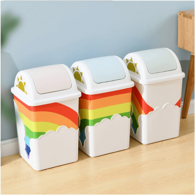 Rainbow Trash Can With Swing Top CharmyDecor
