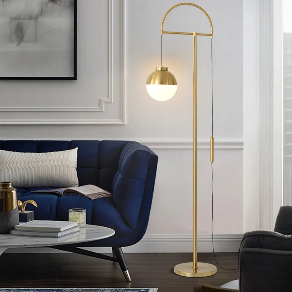 Modern Gold Arc Globe Floor Lamp CharmyDecor