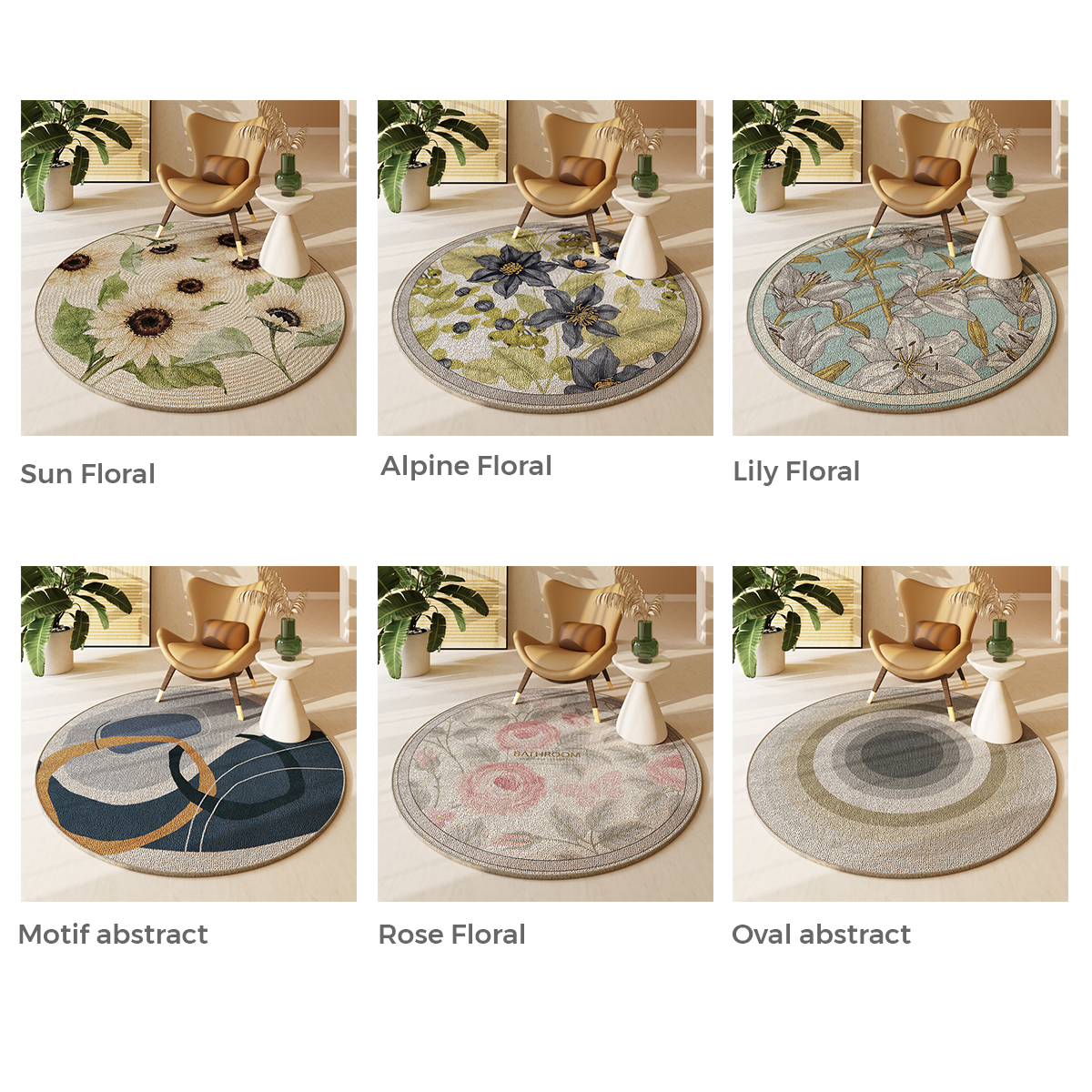 Stylish Round Patterned Area Rug for Contemporary Spaces – CharmyDecor